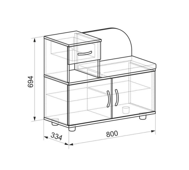 Тумба для обуви Аврора (венге, дуб млечный дуб млечный бежевый с рисунком 800x334x694)