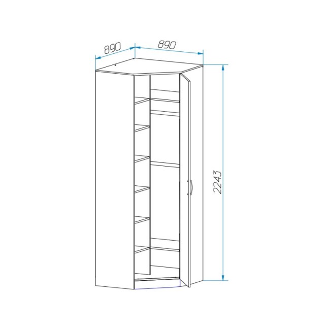 Шкаф угловой Верона, дуб атланта