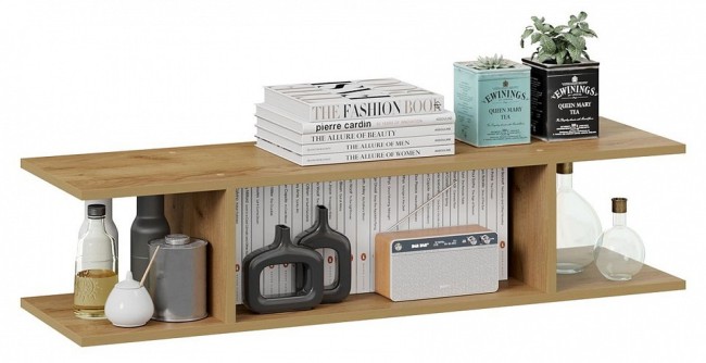 Полка навесная Хилтон (дуб крафт золотой   1102x324x252)