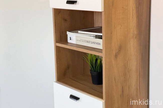 Шкаф комбинированный Моди (дуб крафт золотой белое дерево  450x350x1885)