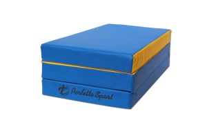 Мат № 4 (100 х 150 х 10) складной "PERFETTO SPORT" сине/жёлтый