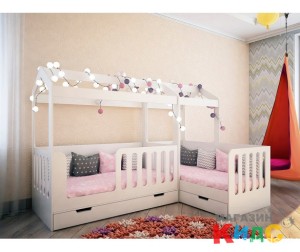 Кровать домик Сказка для 2-х детей 160х80