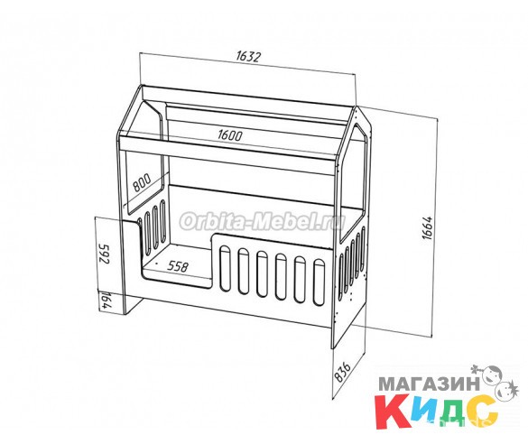 Кровать домик Сказка для 2-х детей 160х80
