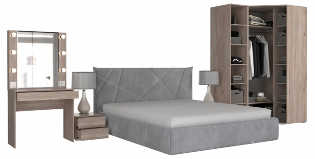 Гарнитур для спальни Лайк КС34 (дуб мария дуб мария, какао капучино )