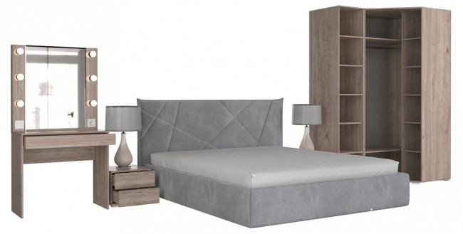 Гарнитур для спальни Лайк КС34 (дуб мария дуб мария, какао капучино )