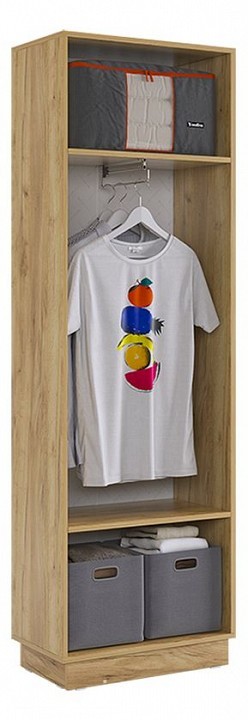 Шкаф платяной Моди (дуб крафт золотой белое дерево  600x350x1885)