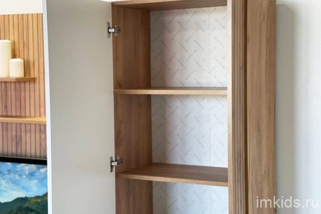 Шкаф платяной Моди (дуб крафт золотой белое дерево  600x350x1885)