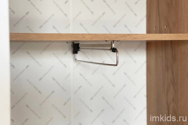 Шкаф платяной Моди (дуб крафт золотой белое дерево  600x350x1885)