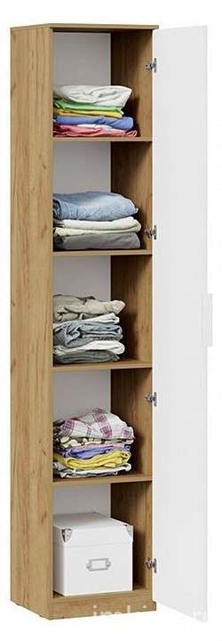 Шкаф для белья Хилтон Исп. 2 (дуб крафт золотой белый  450x428x2260)