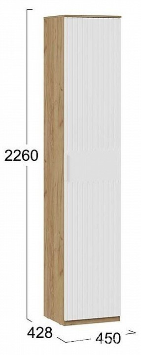 Шкаф для белья Хилтон Исп. 2 (дуб крафт золотой белый  450x428x2260)