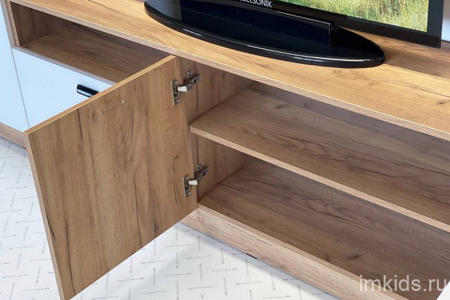 Тумба Моди (дуб крафт золотой белое дерево 1550x350x550) Тумба Моди (дуб крафт золотой белое дерево 1550x350x550)