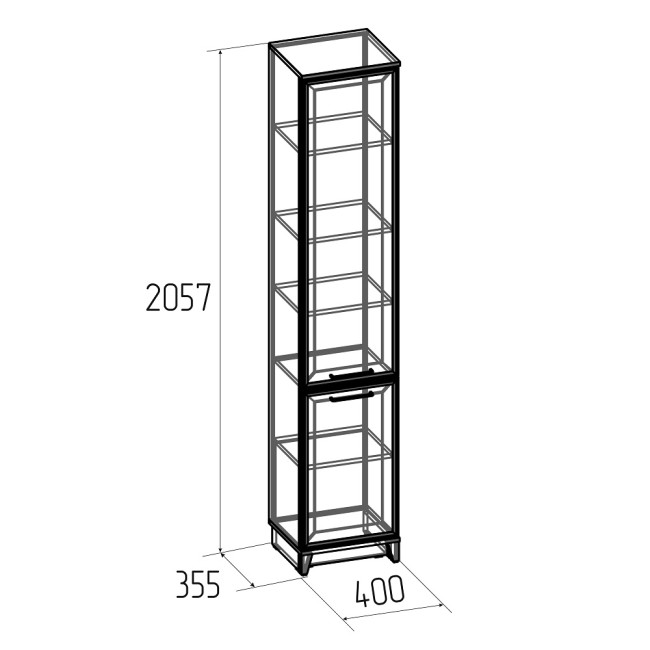 Шкаф-пенал для белья Аурелио 11, антрацит