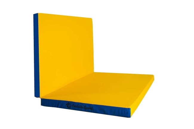 Мат № 8 (100 х 200 х 10) складной 1 сложение "PERFETTO SPORT" сине/жёлтый