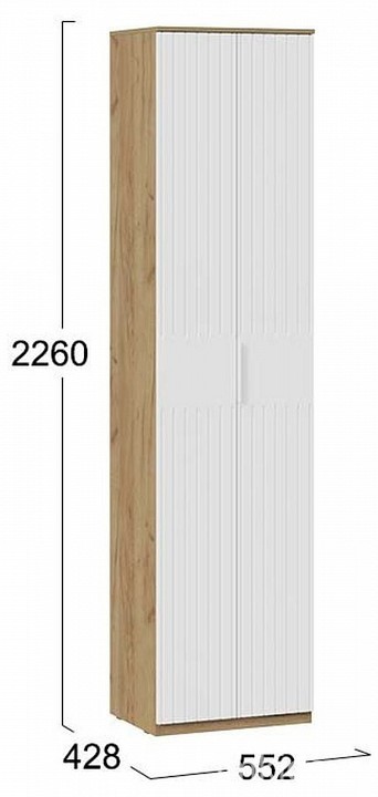 Шкаф платяной Хилтон Исп. 2 (дуб крафт золотой белый  552x428x2260)