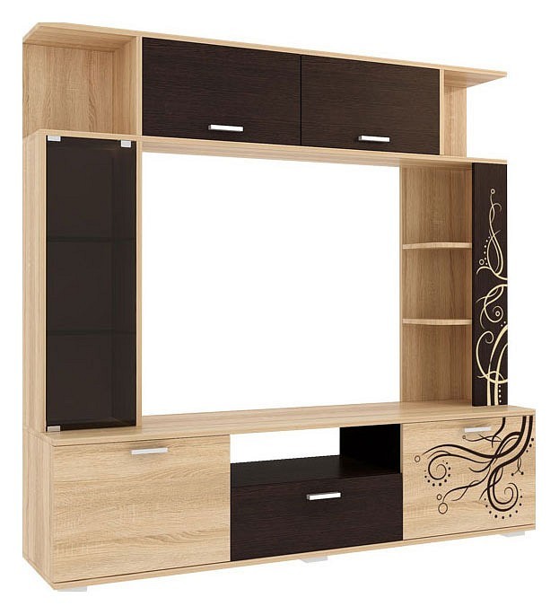 Стенка для гостиной Ника CTV-007 (дуб сонома венге, дуб сонома 1548x383x1486) Стенка для гостиной Ника CTV-007 (дуб сонома венге, дуб сонома 1548x383x1486)