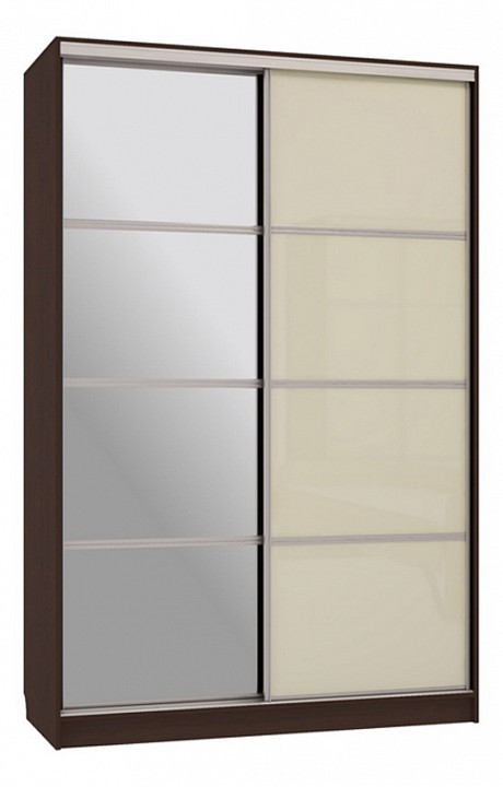 Шкаф-купе Рио 2-600 с зеркалом (венге зеркальный, кремовый  1200x604x2305)