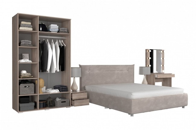 Гарнитур для спальни Лайк КС14 (дуб мария дуб мария, индиго капучино )