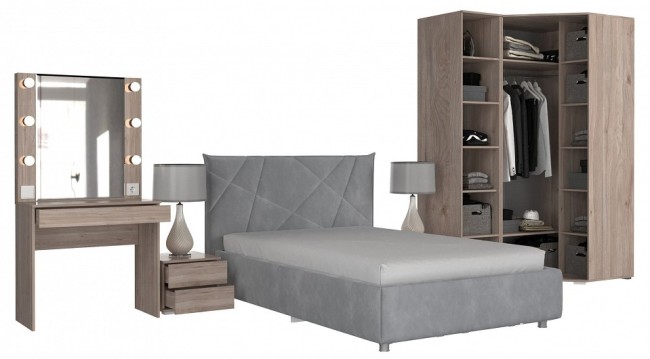Гарнитур для спальни Лайк КС35 (дуб мария графит, дуб мария графит )