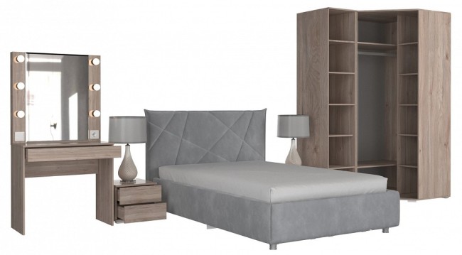 Гарнитур для спальни Лайк КС35 (дуб мария графит, дуб мария графит )