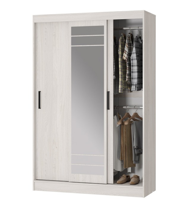 Шкаф-купе Тео ШКК-02, ясень белый