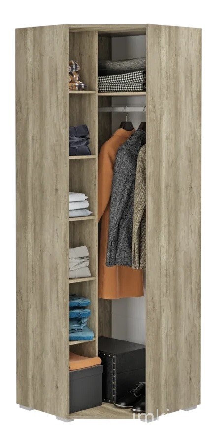 Шкаф угловой Наоми ШК-21, белый глянец