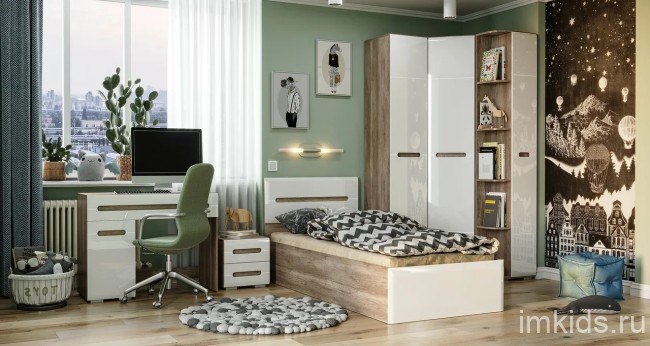 Шкаф угловой Наоми ШК-21, белый глянец