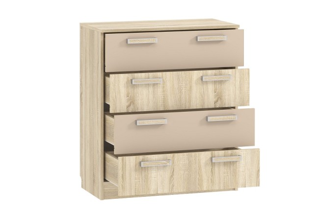Комод Акварель НМ 013.71-01 М (дуб сонома дуб сонома, капучино  802x414x928)