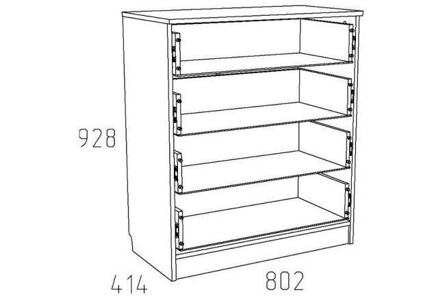 Комод Акварель НМ 013.71-01 М (дуб сонома дуб сонома, капучино  802x414x928)