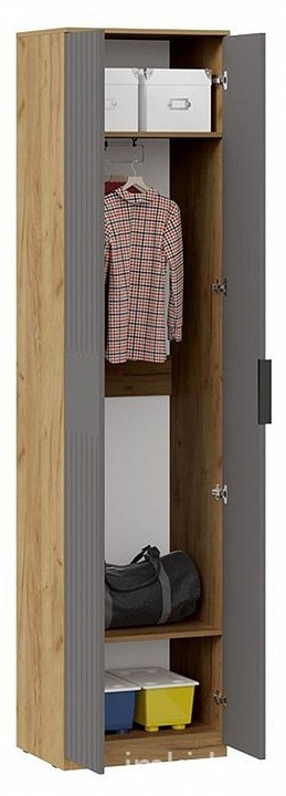 Шкаф платяной Хилтон Исп. 2 (дуб крафт золотой графит  552x428x2260)