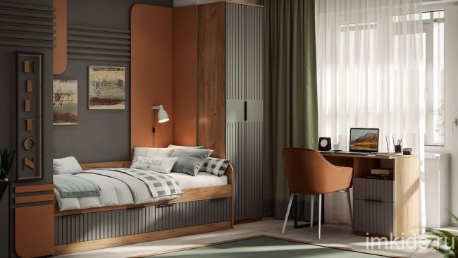 Шкаф платяной Хилтон Исп. 2 (дуб крафт золотой графит  552x428x2260)