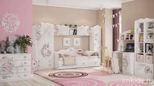 Гарнитур для детской Фэнтези (белый рамух белый рамух с рисунком  )