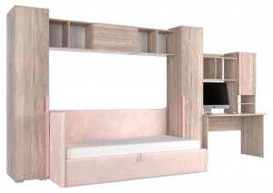 Гарнитур для детской Лайк К107 (дуб мария дуб мария, роуз нежно-розовый )