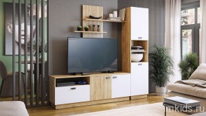 Набор для гостиной Моди К1 (дуб крафт золотой белое дерево  )