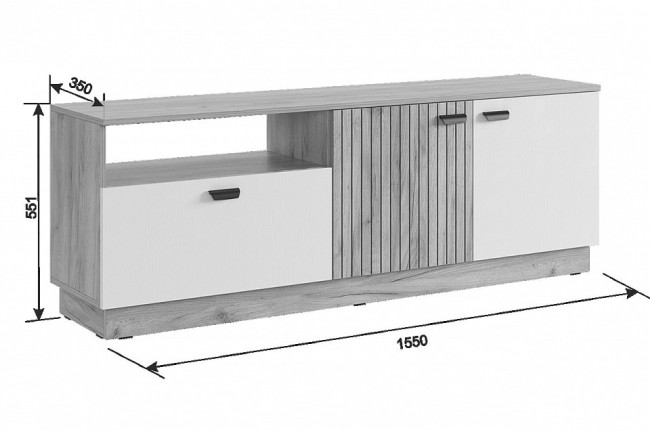 Набор для гостиной Моди К1 (дуб крафт золотой белое дерево  )