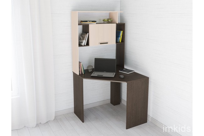 Стол компьютерный Квартет-12 с пеналом, венге/дуб молочный