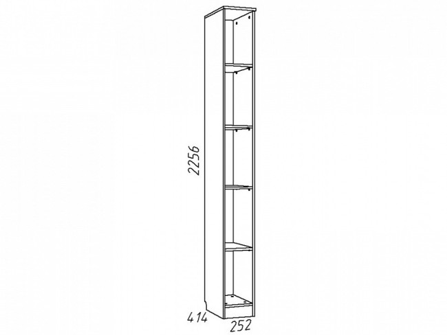 Стеллаж-колонка Акварель НМ 013.93 (дуб сонома   252x414x2256)