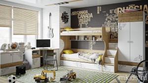 Гарнитур для детской Оксфорд ГН-139.001 (белый белый, ривьера  )