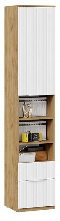 Шкаф комбинированный Хилтон Исп. 2 (дуб крафт золотой белый  450x428x2260)