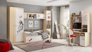 Гарнитур для детской Энерджи (дуб сонома белый с рисунком, дуб сонома  )