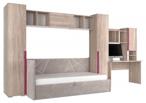 Гарнитур для детской Лайк К107 (дуб мария дуб мария, фуксия капучино )