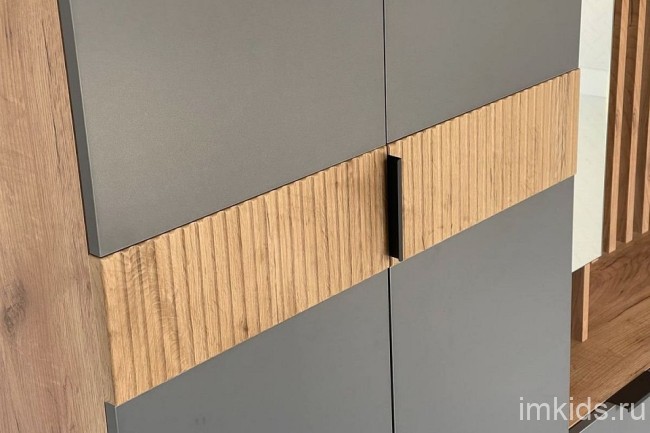 Шкаф платяной Бери (дуб крафт золотой графит 800x350x1826) Шкаф платяной Бери (дуб крафт золотой графит 800x350x1826)