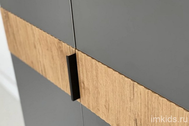 Шкаф платяной Бери (дуб крафт золотой графит 800x350x1826) Шкаф платяной Бери (дуб крафт золотой графит 800x350x1826)