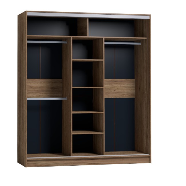 Шкаф-купе с зеркалом Strike 1800 Дуб табачный Craft Шкаф-купе с зеркалом Strike 1800 Дуб табачный Craft