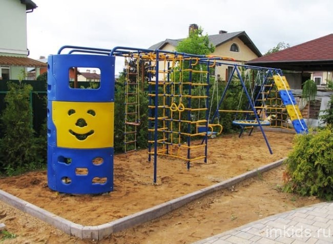 VERESK Уличный Детский комплекс "Радуга Плюс" с 2 качелями и башней