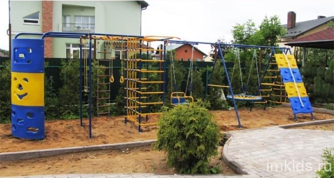 VERESK Уличный Детский комплекс "Радуга Плюс" с 2 качелями и башней