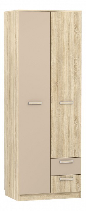 Шкаф платяной Акварель НМ 014.07 М (дуб сонома дуб сонома, капучино  802x574x2259)