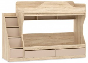 Кровать двухъярусная Акварель НМ 041.51 М2 (дуб сонома капучино  2378x848x1691)