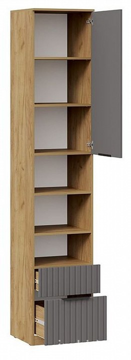 Шкаф комбинированный Хилтон Исп. 2 (дуб крафт золотой графит  450x428x2260)