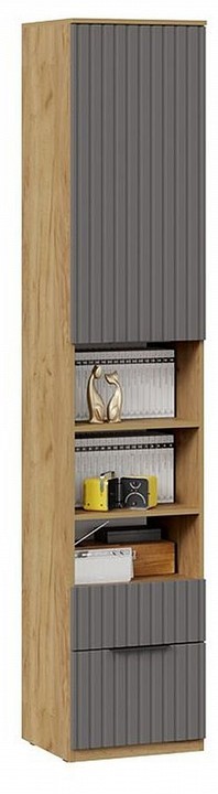 Шкаф комбинированный Хилтон Исп. 2 (дуб крафт золотой графит  450x428x2260)