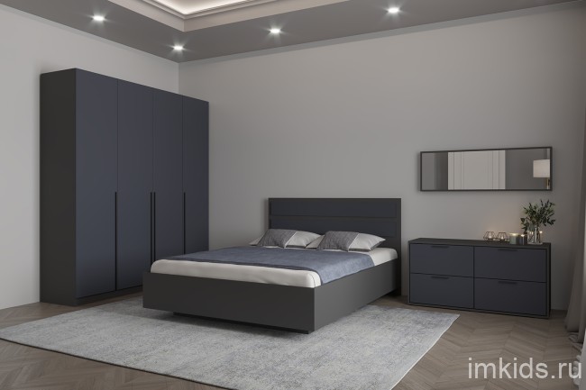 Зеркало настенное Феникс, графит/маус софт